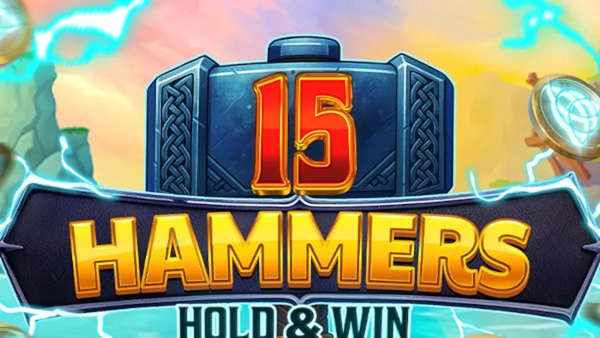 Tampilan antarmuka permainan slot 15 Hammers: Hold & Win